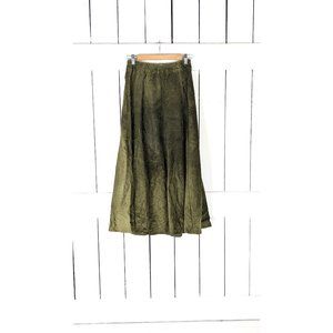 Vintage Abercrombie AE green suede leather aline high waist long maxi skirt 10